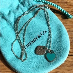 Tiffany Mini-double heart tag necklace